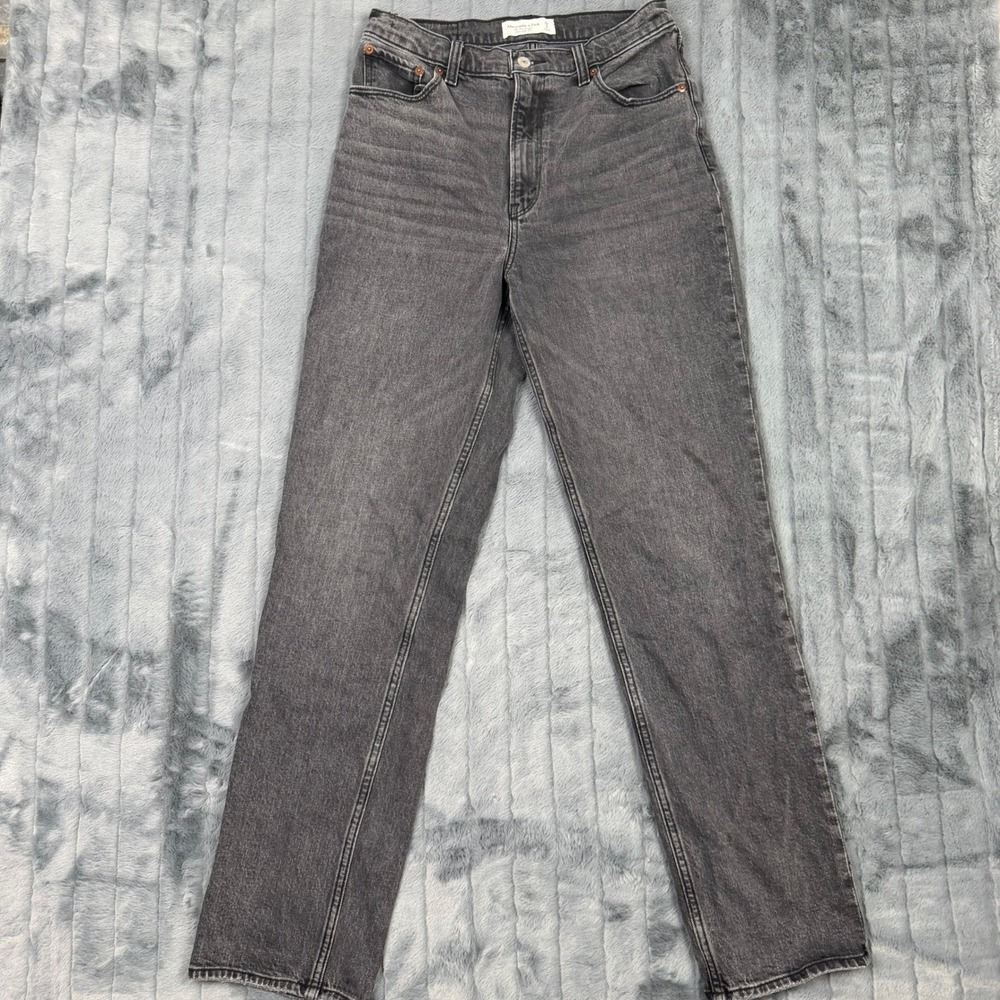 Abercrombie & Fitch The 90s Straight Ultra High Rise Jeans Washed Black 29 8L